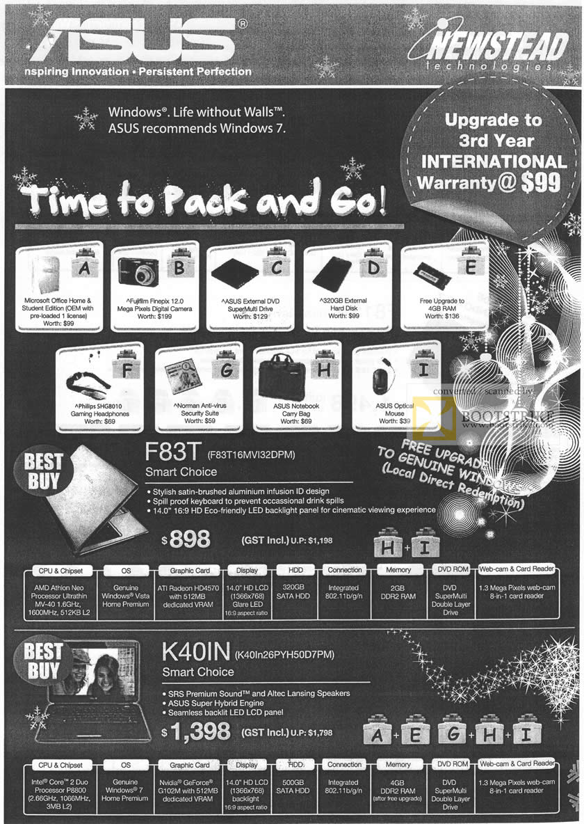 C3 2009 price list image brochure of ASUS Notebooks F83T K40In Newstead C3 2009 price list image brochure of ASUS Notebooks F83T K40In Newstead