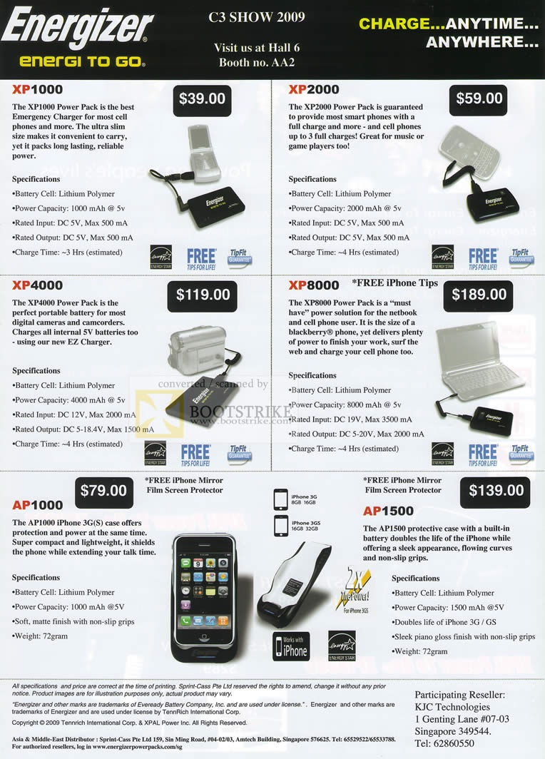 C3 2009 price list image brochure of Energizer XP1000 XP2000 XP4000 XP8000 AP1000 AP1500 Power Pack Casing C3 2009 price list image brochure of Energizer XP1000 XP2000 XP4000 XP8000 AP1000 AP1500 Power Pack Casing