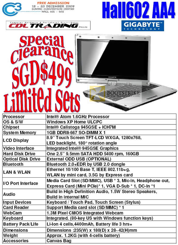 C3 2009 price list image brochure of Gigabyte M912x Mini Laptop C3 2009 price list image brochure of Gigabyte M912x Mini Laptop