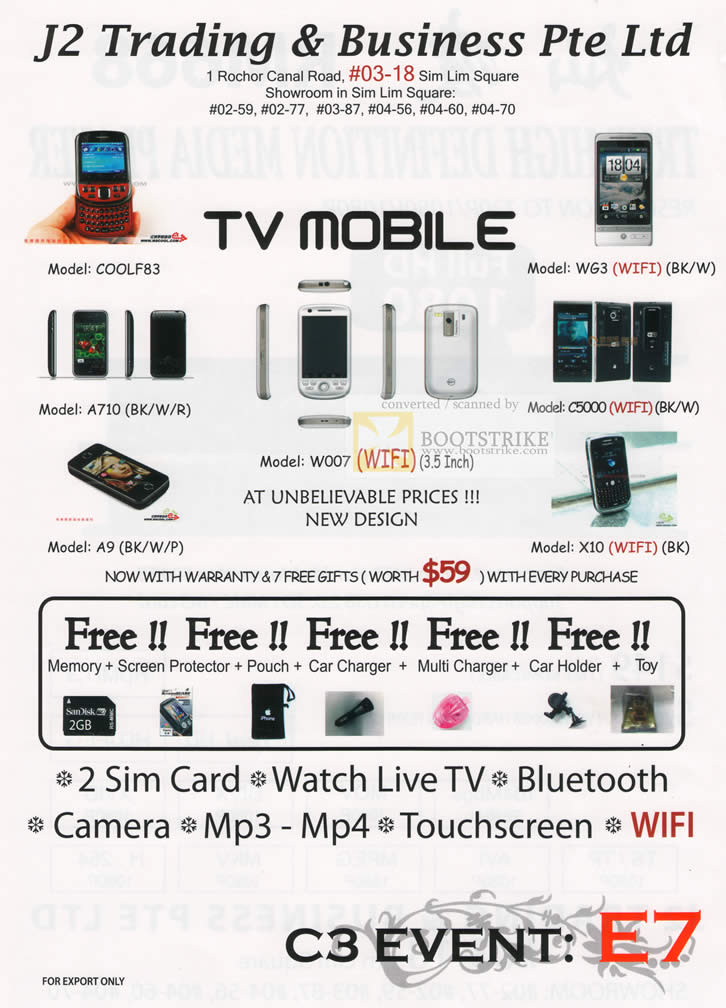 C3 2009 price list image brochure of J2 Trading TV Mobile Phones Mp3 Mp4 Wifi C3 2009 price list image brochure of J2 Trading TV Mobile Phones Mp3 Mp4 Wifi