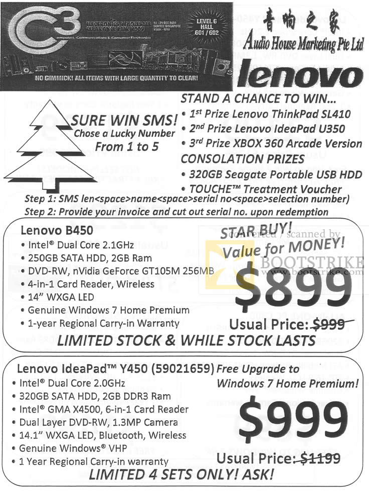 C3 2009 price list image brochure of Lenovo B450 IdeaPad Y450 Notebook Audio House C3 2009 price list image brochure of Lenovo B450 IdeaPad Y450 Notebook Audio House