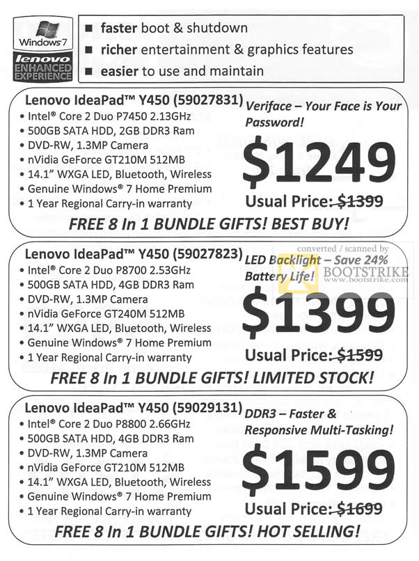 C3 2009 price list image brochure of Lenovo IdeaPad Y450 C3 2009 price list image brochure of Lenovo IdeaPad Y450