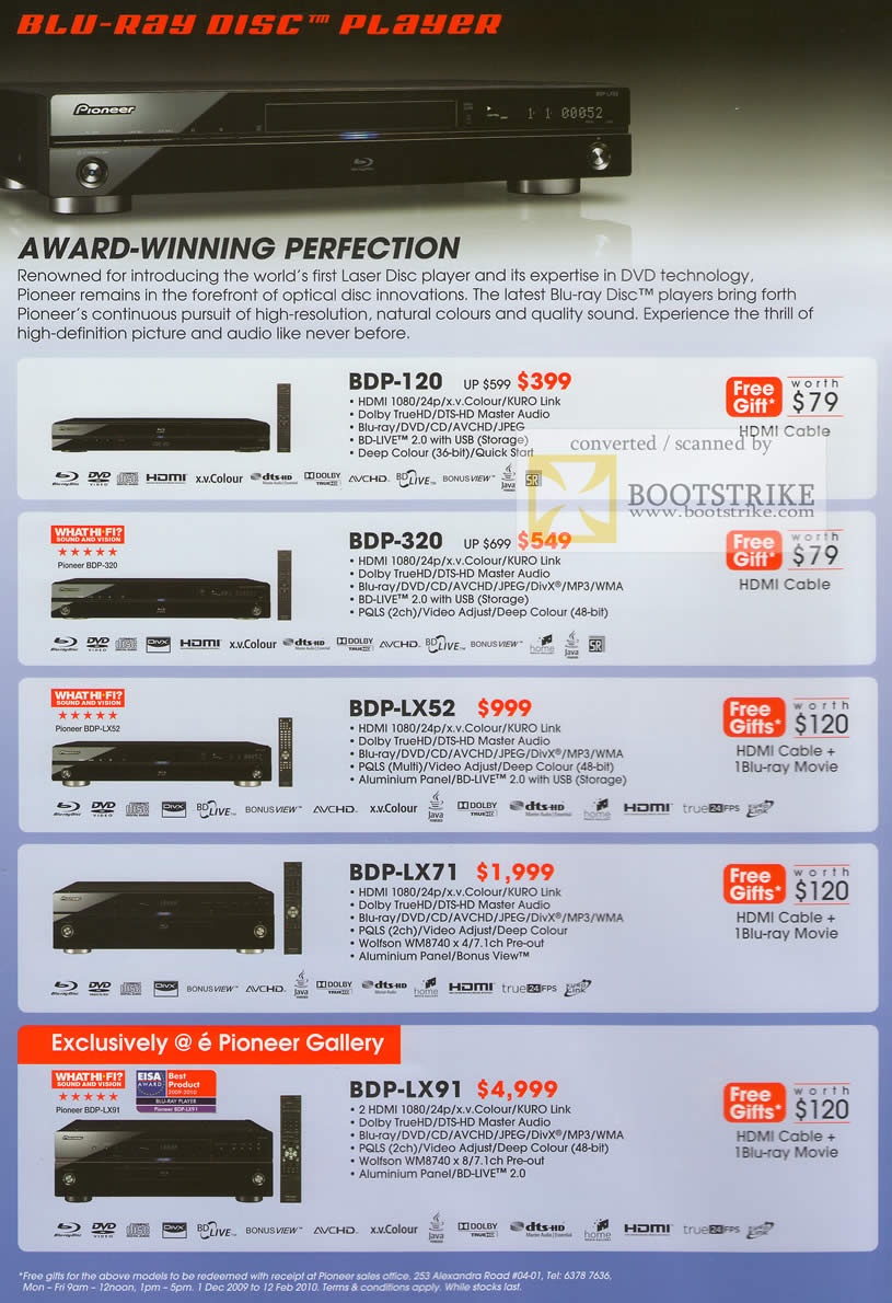 C3 2009 price list image brochure of Pioneer Blu Ray Players BDP 120 320 LX52 LX71 LX91 C3 2009 price list image brochure of Pioneer Blu Ray Players BDP 120 320 LX52 LX71 LX91