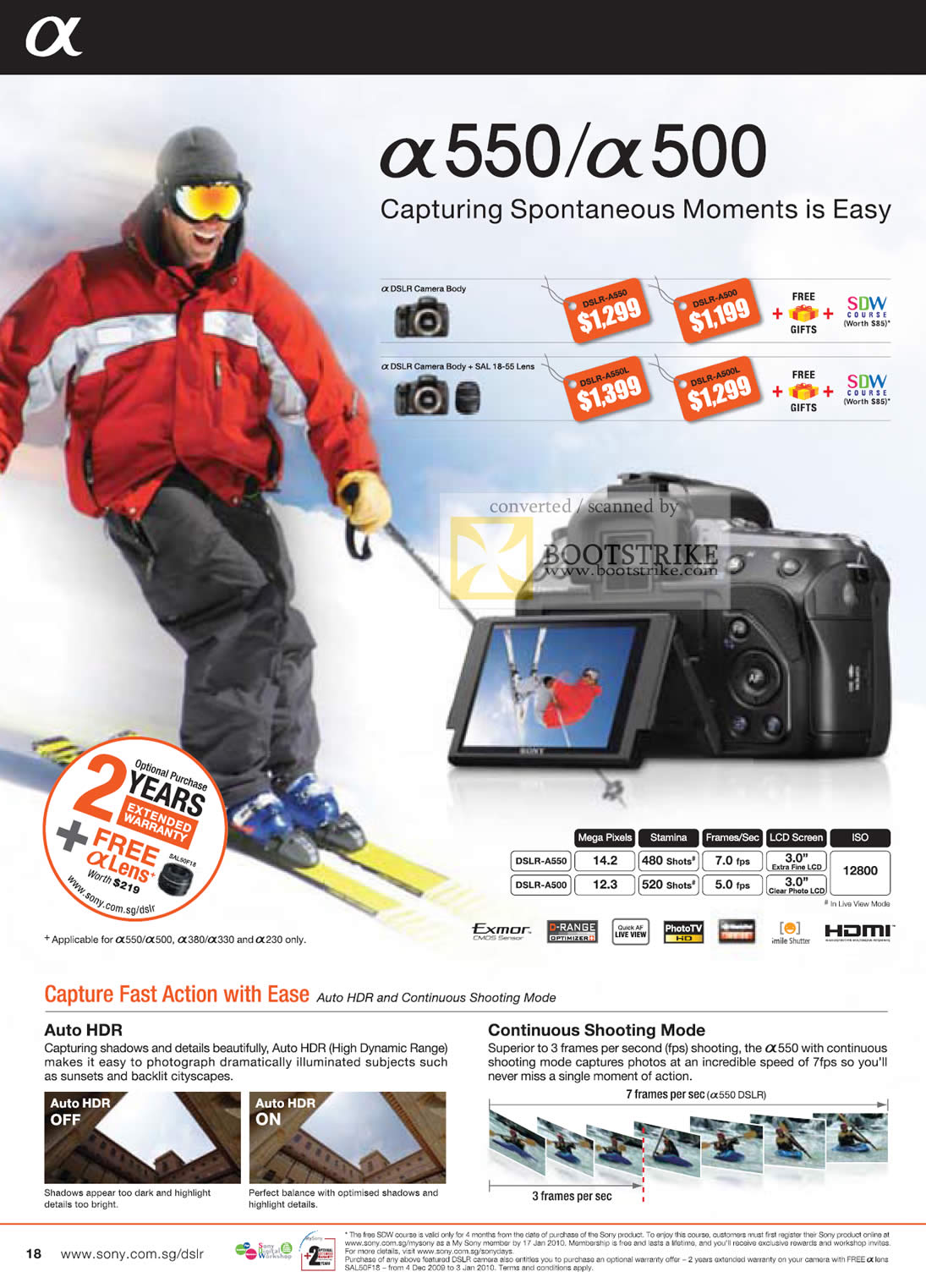 C3 2009 price list image brochure of Sony Alpha DSLR Digital Cameras A550 A500 C3 2009 price list image brochure of Sony Alpha DSLR Digital Cameras A550 A500