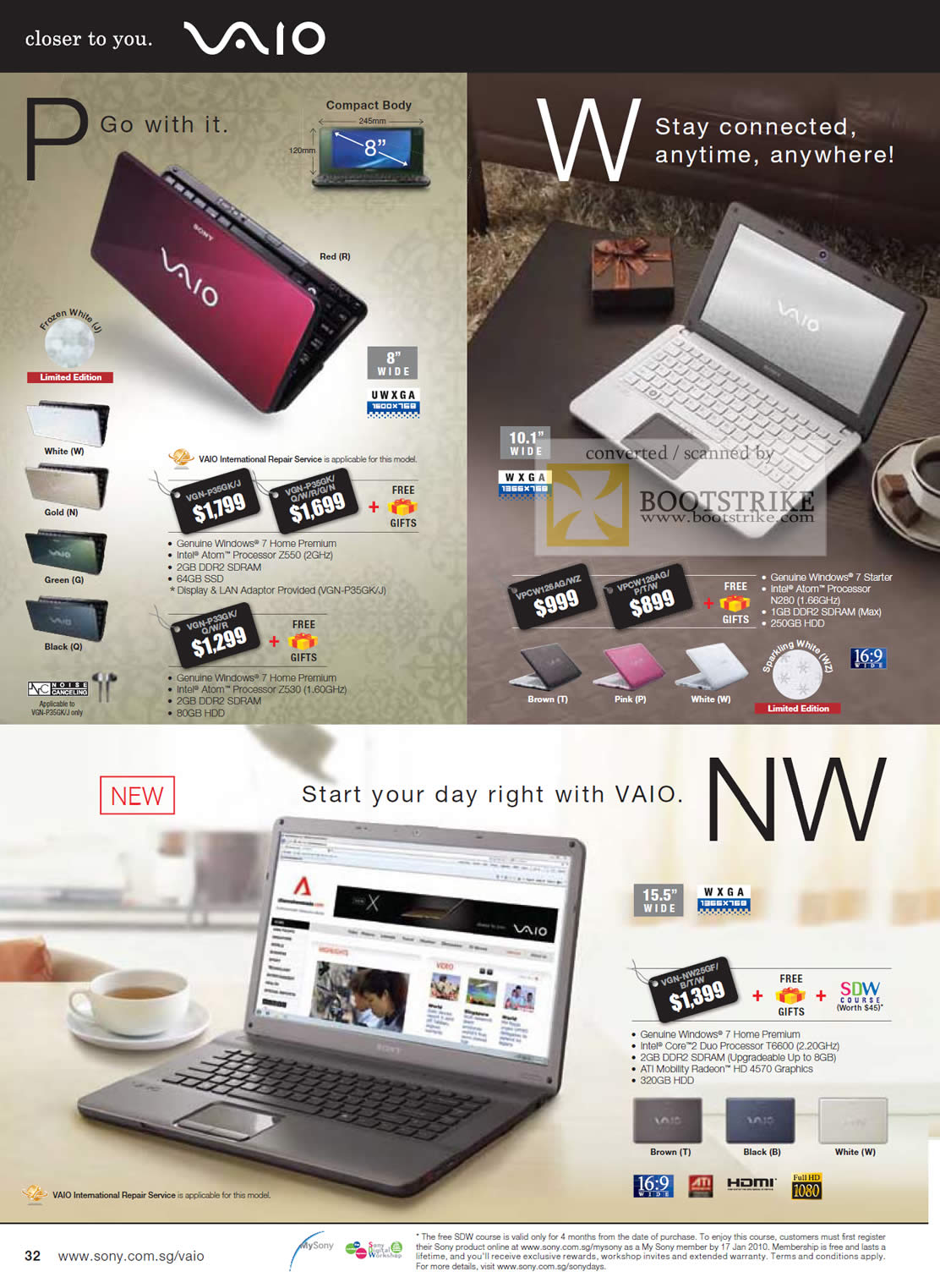 C3 2009 price list image brochure of Sony Vaio Notebooks P W NW Series C3 2009 price list image brochure of Sony Vaio Notebooks P W NW Series