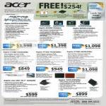 Aspire Notebooks 4810TG 3810TG 3810TZ 5738Z 4736Z 4736G One Slim AOD250