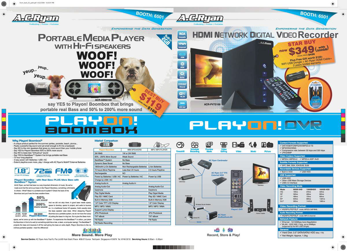 Comex 2008 price list image brochure of AC Ryan 1