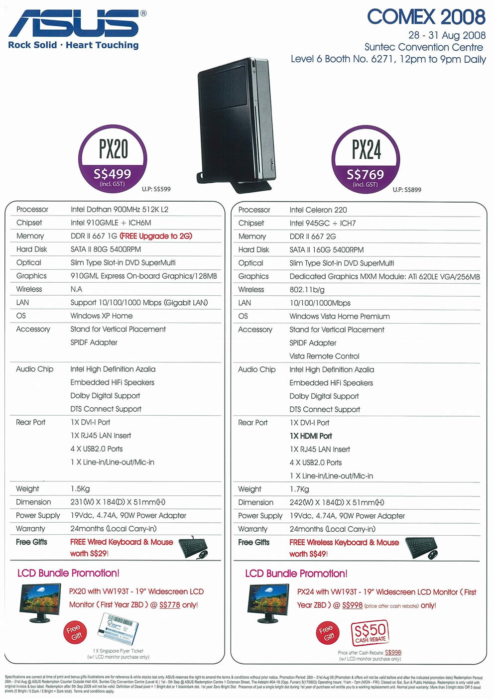 Comex 2008 price list image brochure of ASUS Mini 2L PC Page 2