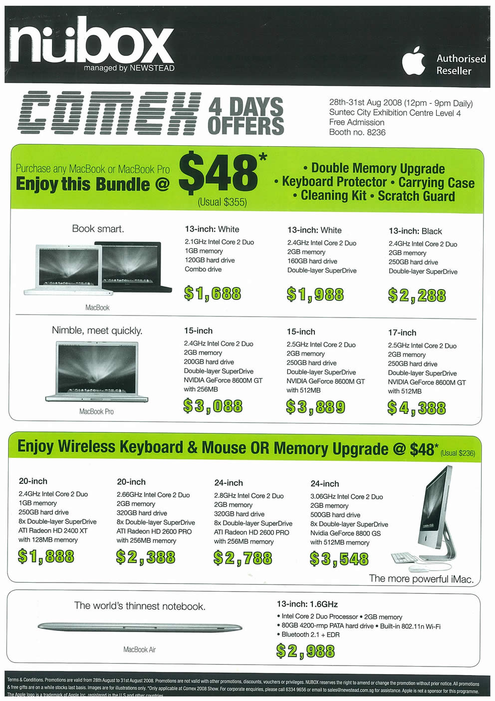 Comex 2008 price list image brochure of Apple Macbooks