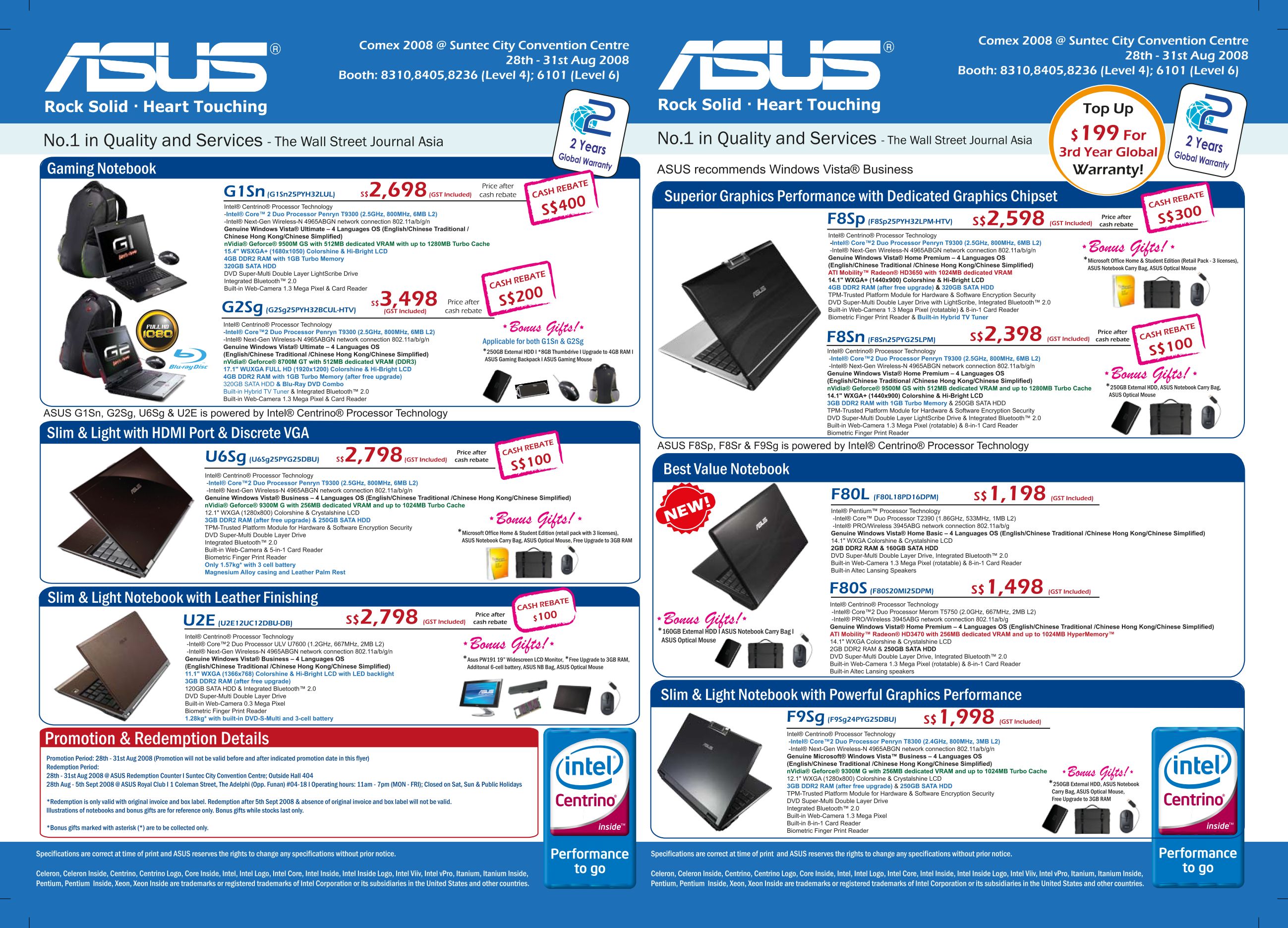 Comex 2008 price list image brochure of Asus Notebooks 1