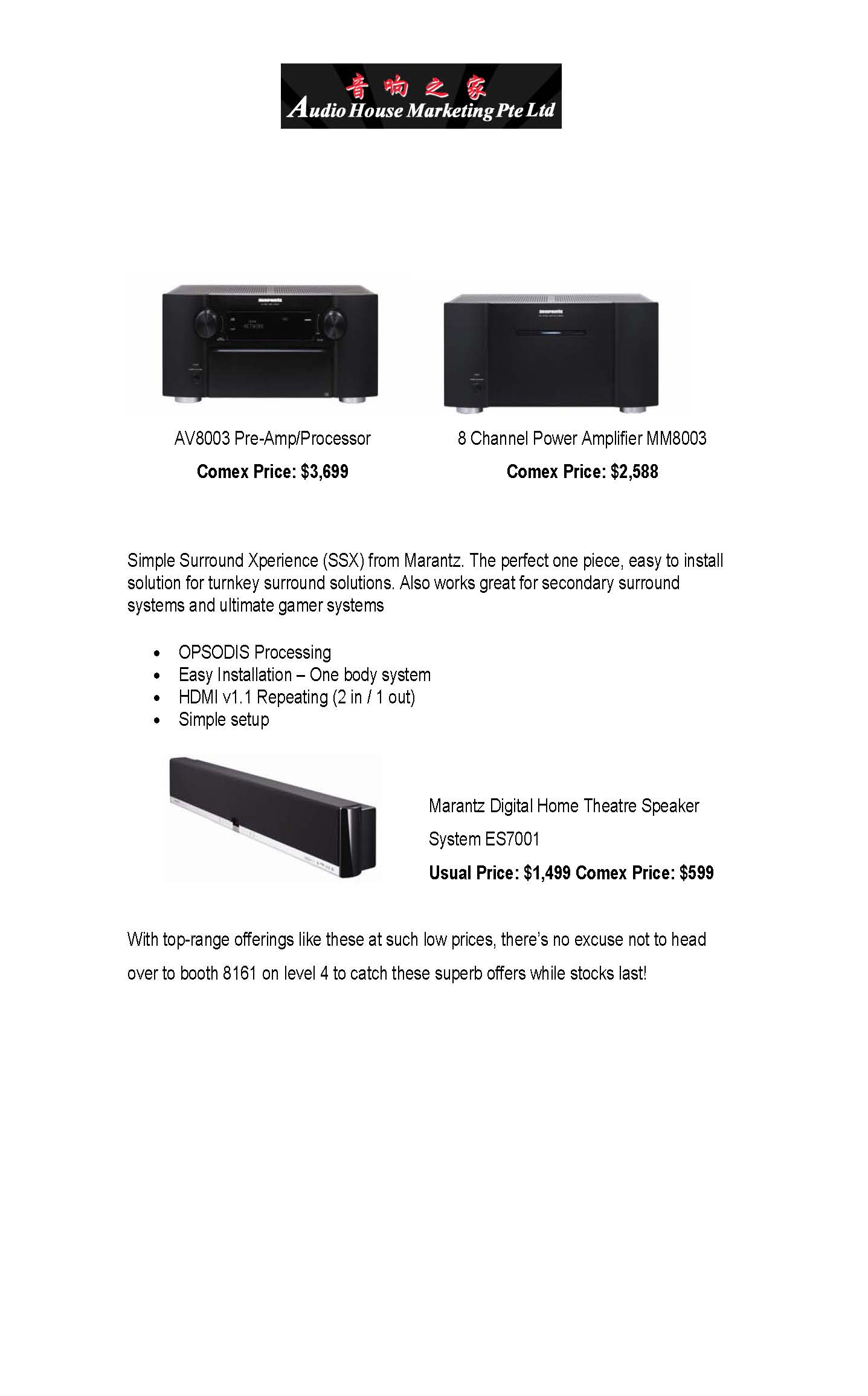 Comex 2008 price list image brochure of Audio House Sound 5