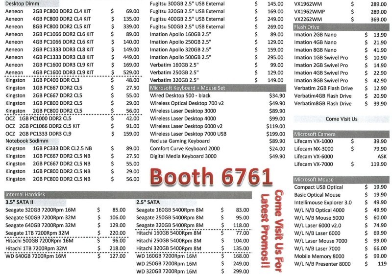 Comex 2008 price list image brochure of Chamoxa Price List 2