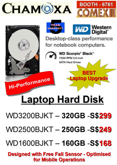 Comex 2008 price list image brochure of Chamoxa Western Digital HDD