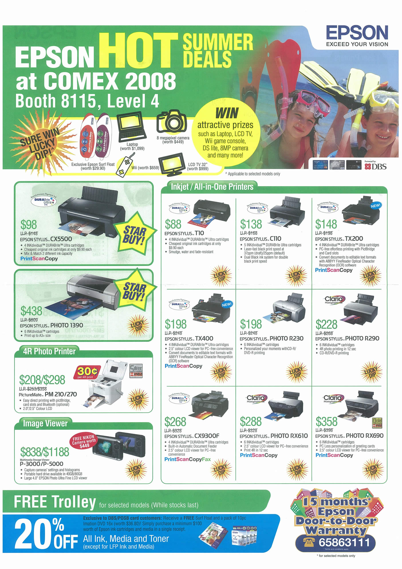 Comex 2008 price list image brochure of Epson Printers Page 1