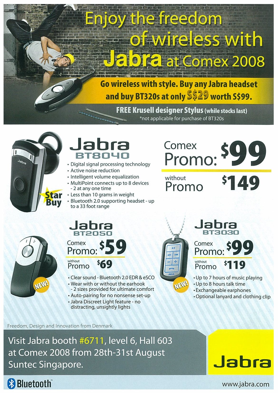 Comex 2008 price list image brochure of Jabra Page 1