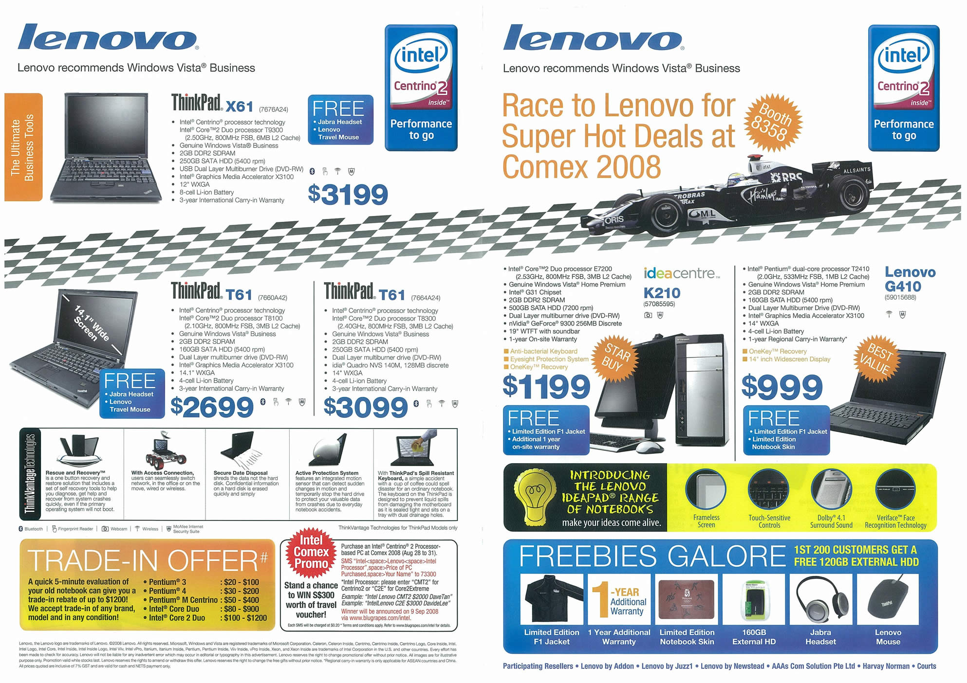 Comex 2008 price list image brochure of Lenovo Page 1