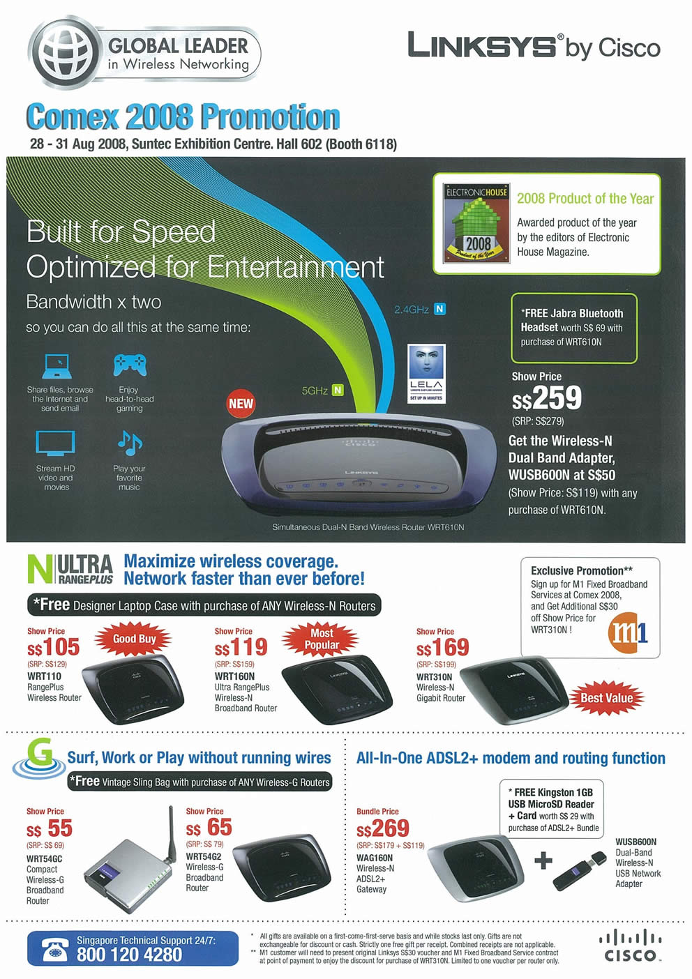 Comex 2008 price list image brochure of Linksys Page 1