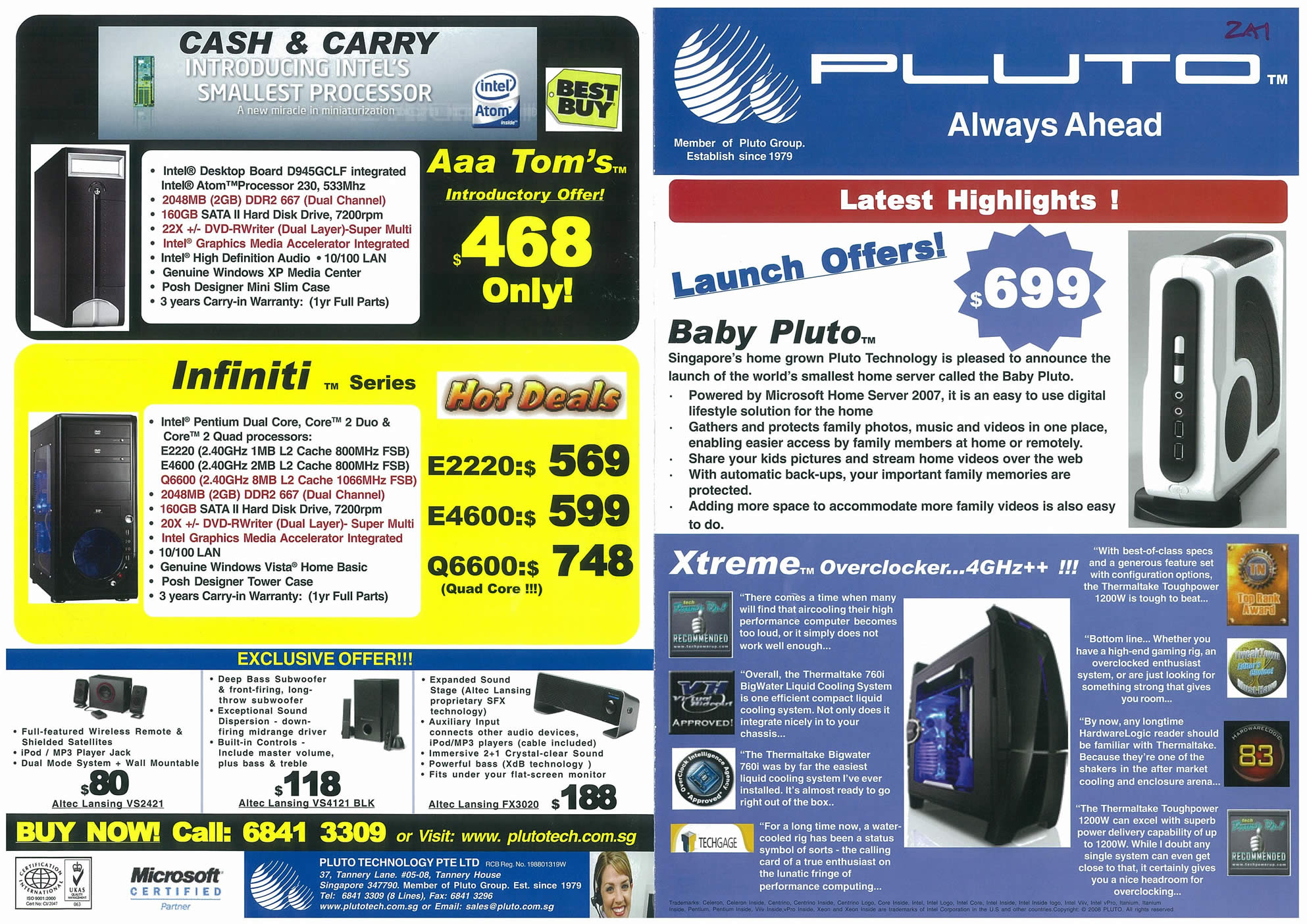 Comex 2008 price list image brochure of Pluto Page 1