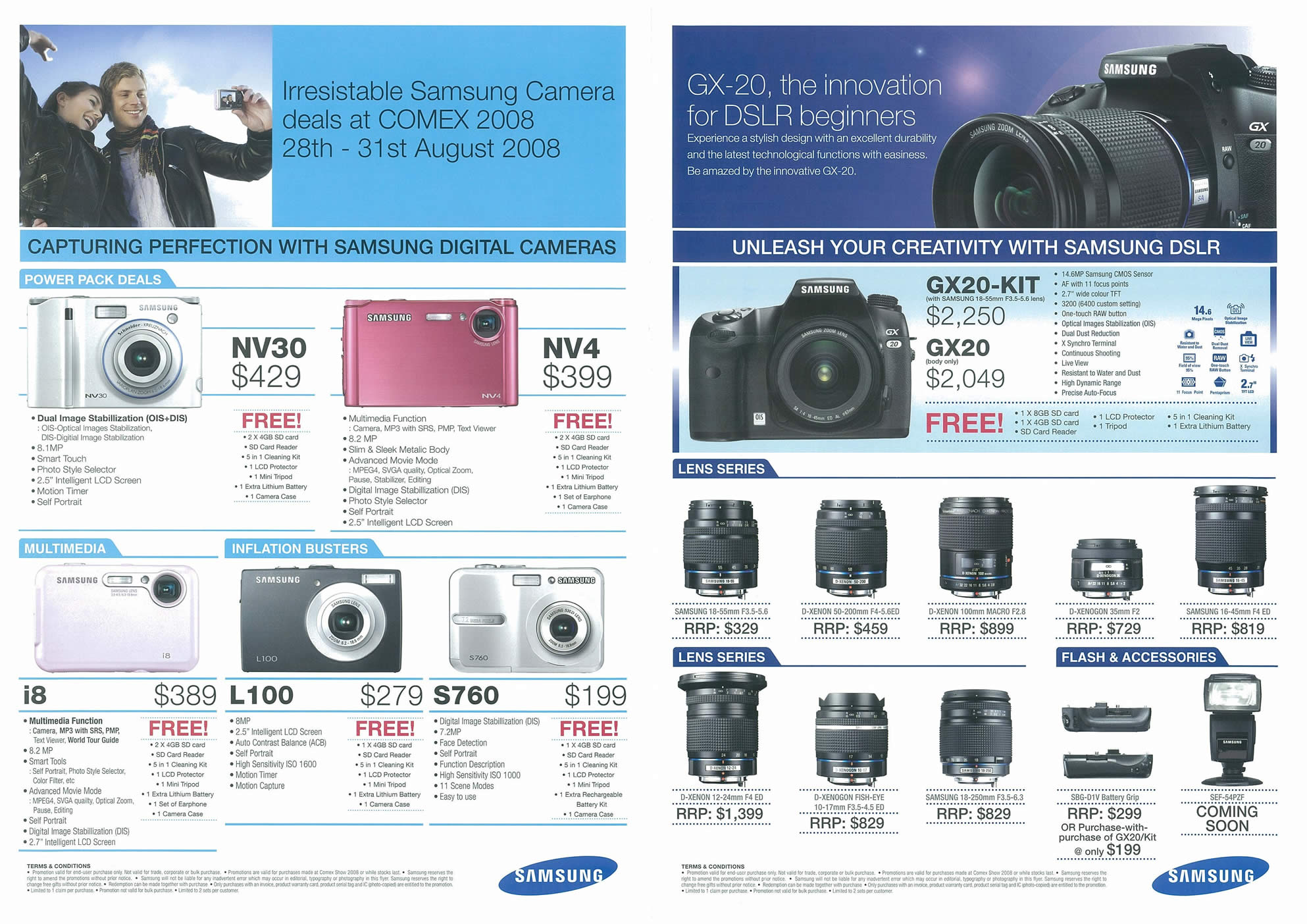 Comex 2008 price list image brochure of Samsung Cameras Page 2