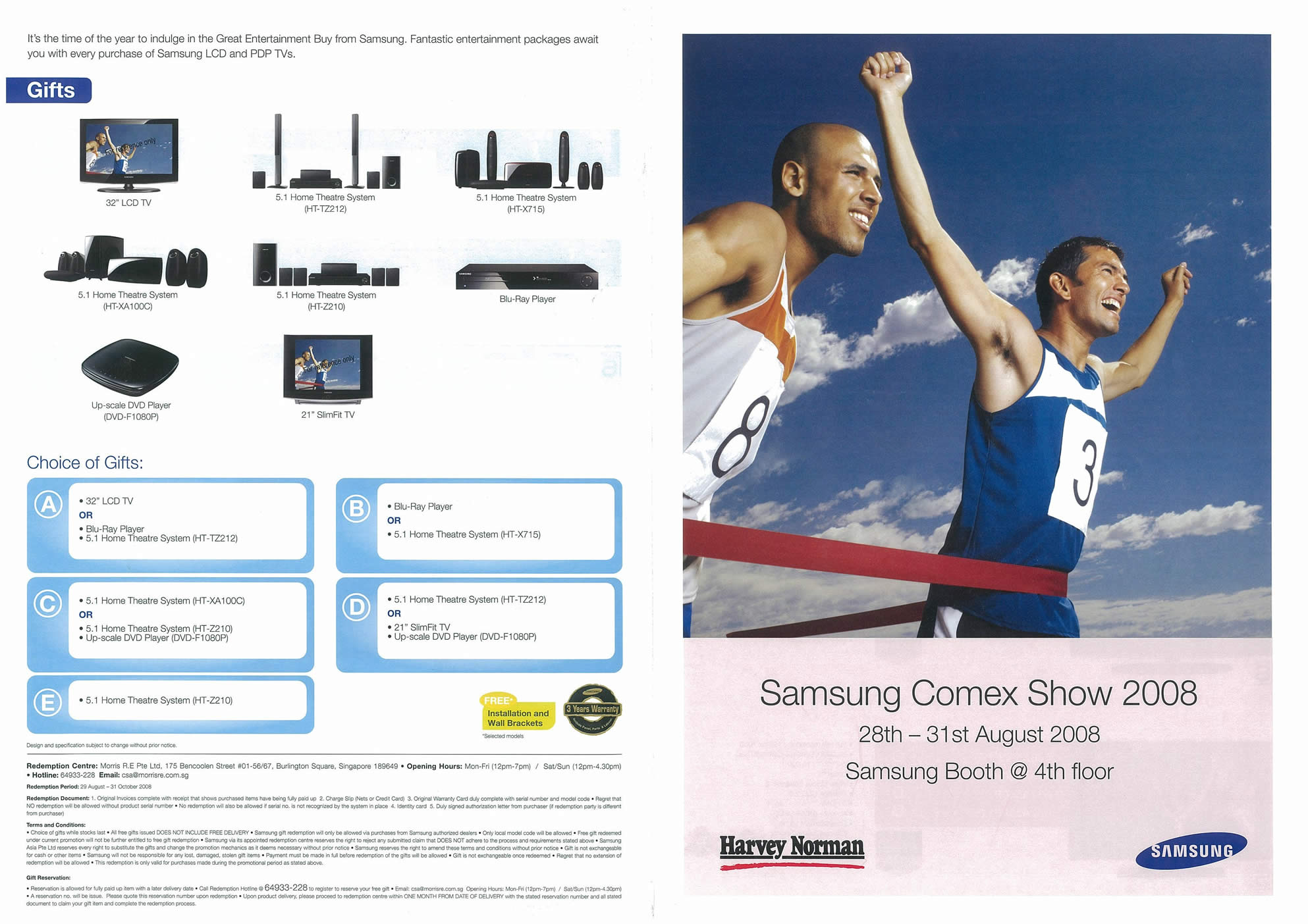 Comex 2008 price list image brochure of Samsung LCD TVs Harvey Norman Page 1