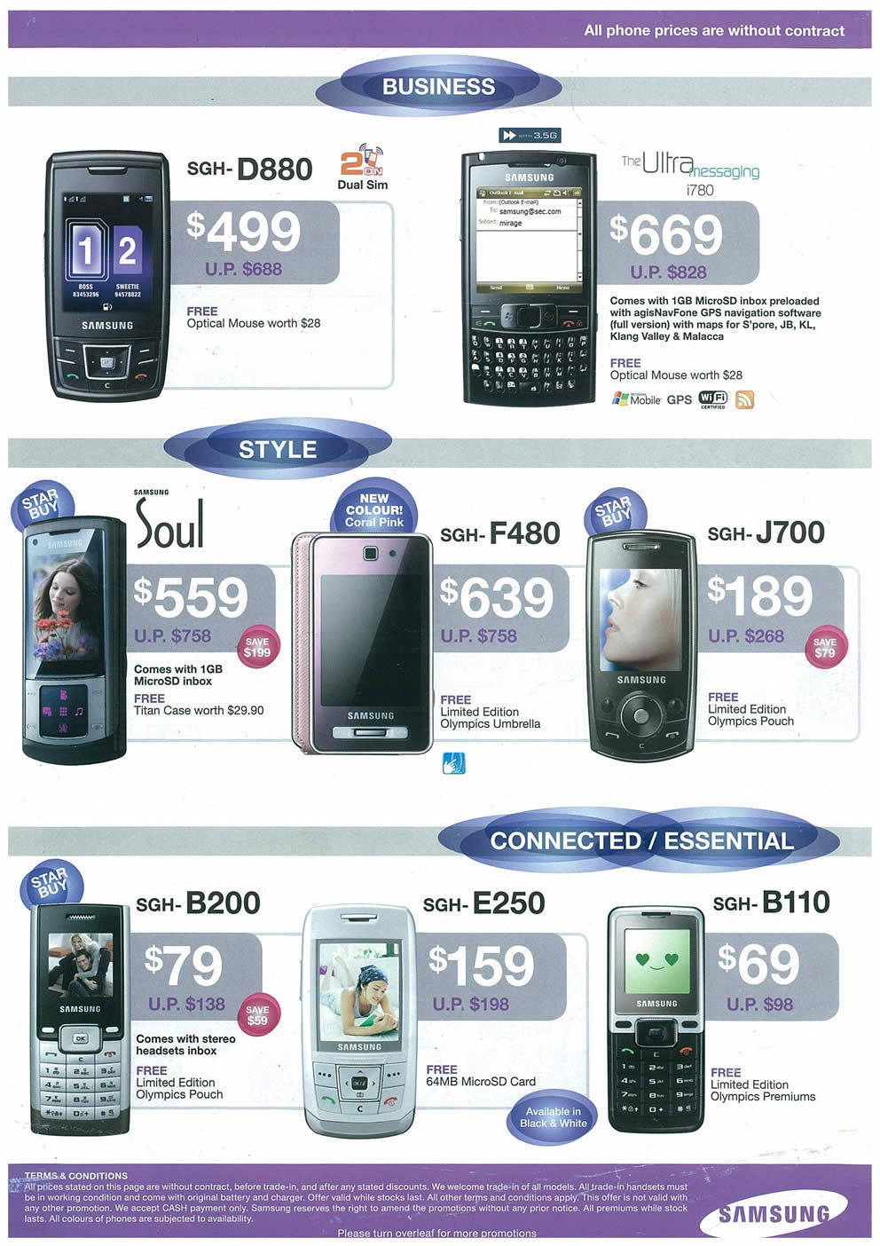 Comex 2008 price list image brochure of Samsung Mobile Phones Page 2