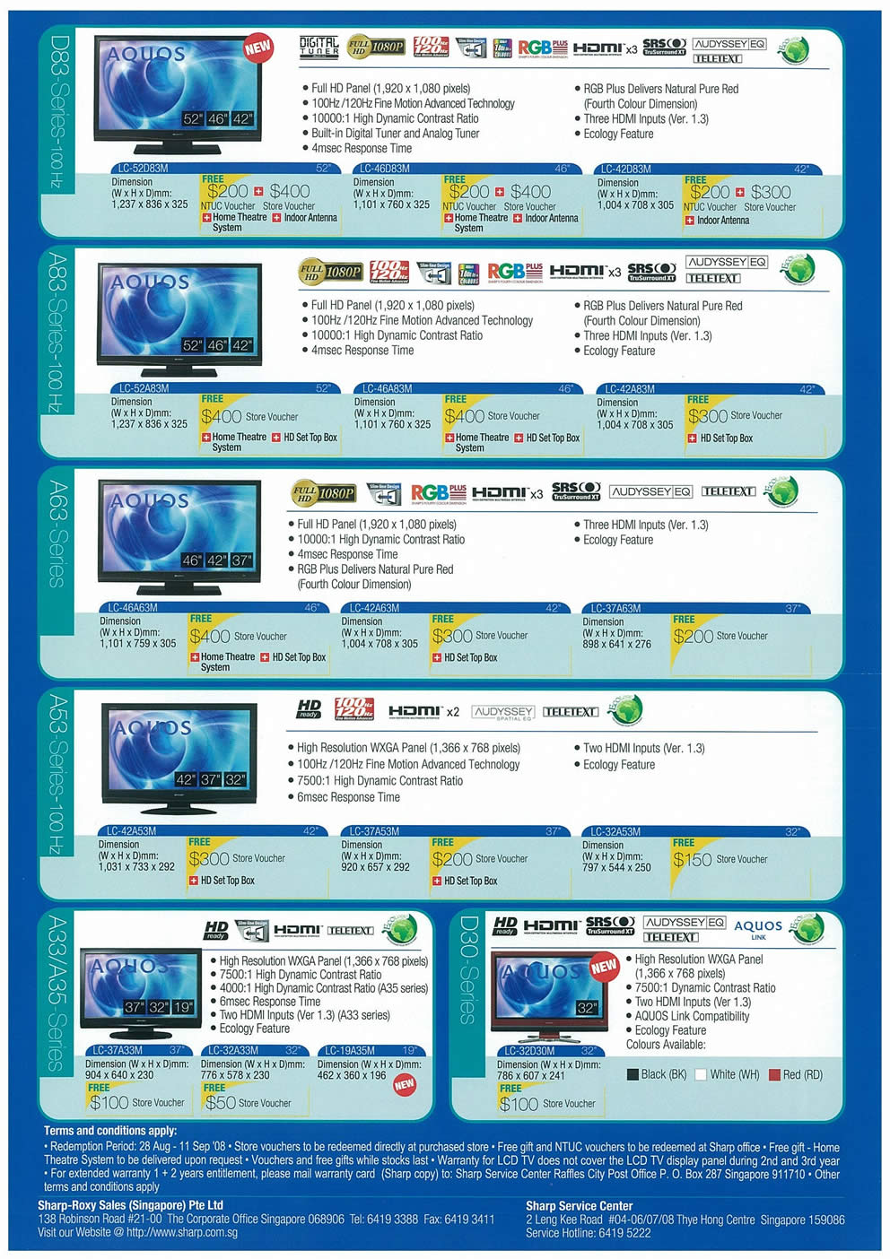 Comex 2008 price list image brochure of Sharp Aquos LCD TV Page 2