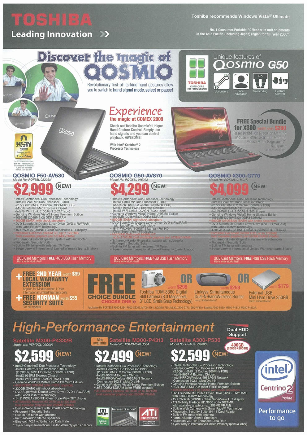 Comex 2008 price list image brochure of Toshiba Notebooks 01 Page 2