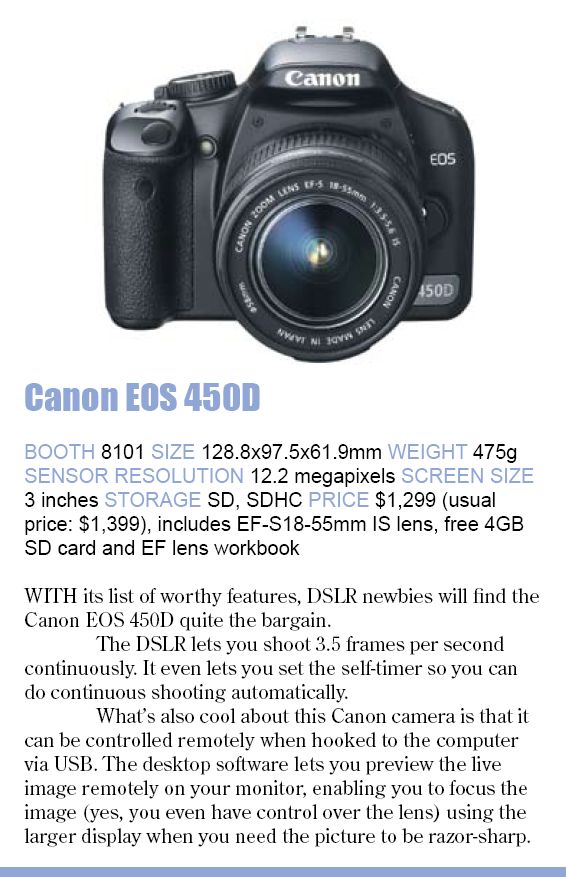 Comex 2008 price list image brochure of Canon Eos 450d