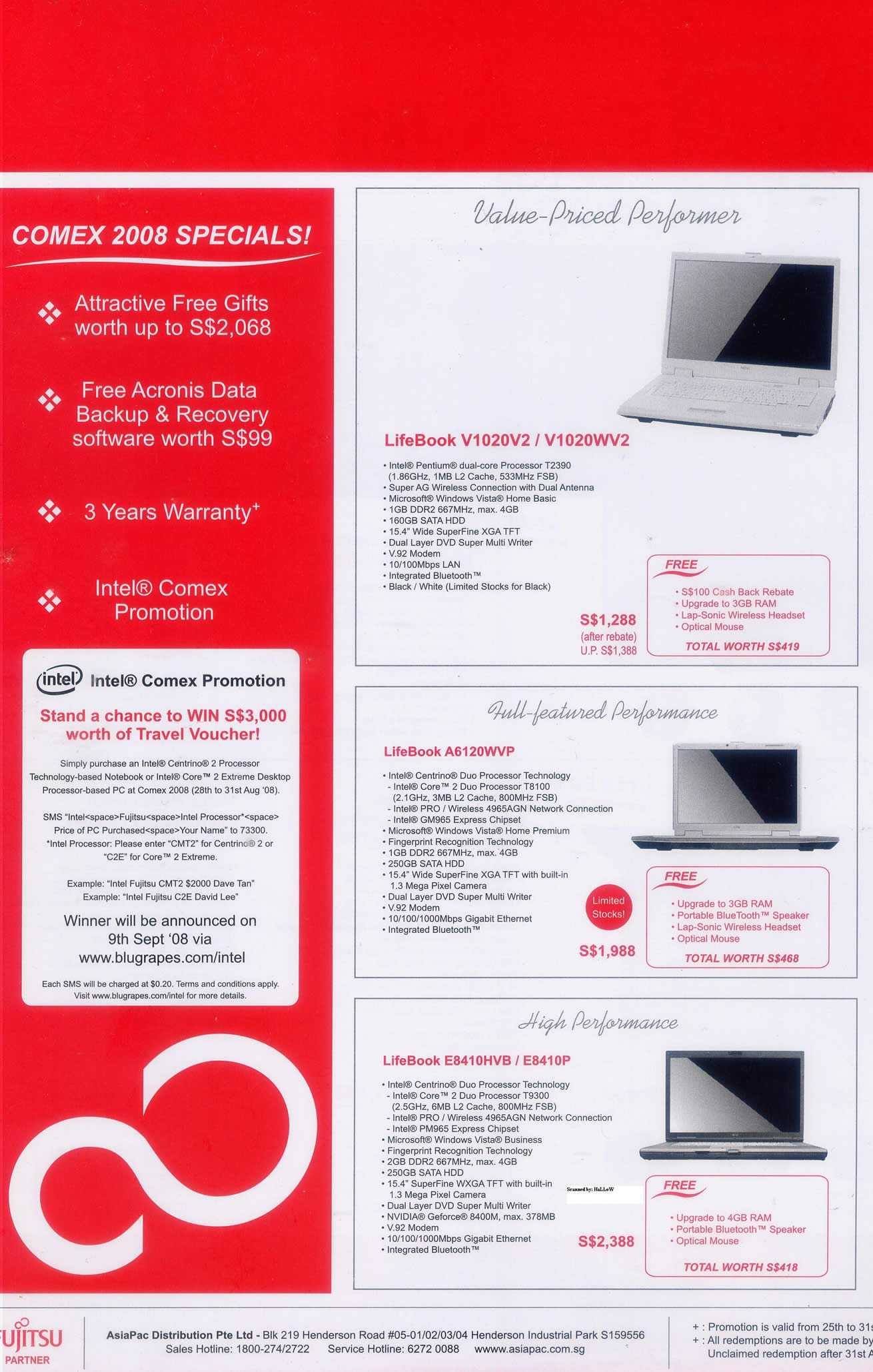 Comex 2008 price list image brochure of Fujitsu 2