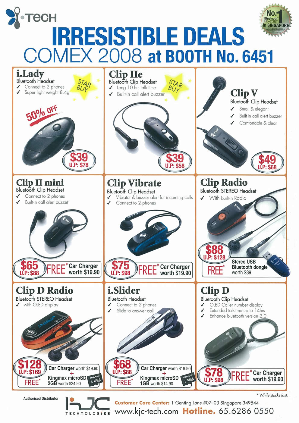 Comex 2008 price list image brochure of I.Tech Bluetooth Headset Page 2