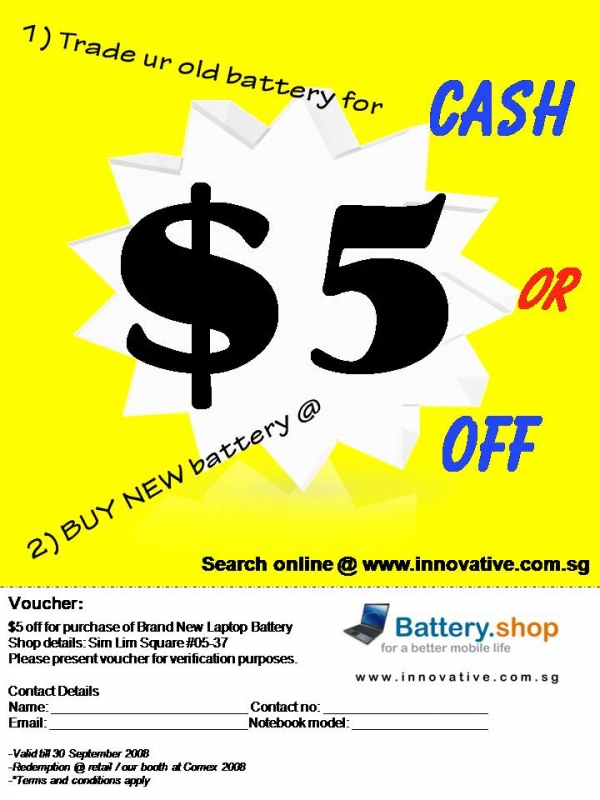 Comex 2008 price list image brochure of Innovative A9nest Battery