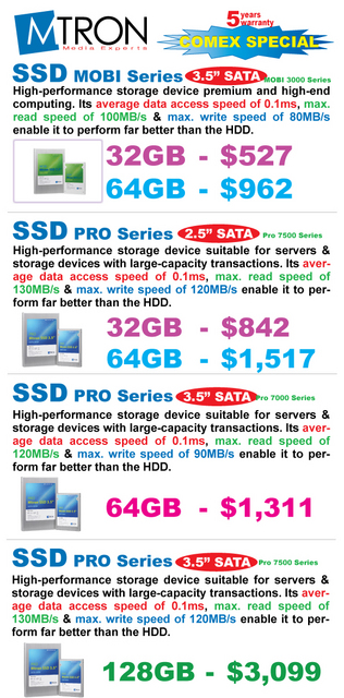 Comex 2008 price list image brochure of Mtron Ssd Dz4