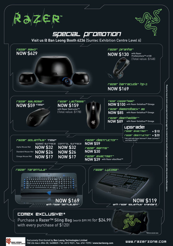 Comex 2008 price list image brochure of Razer Comex