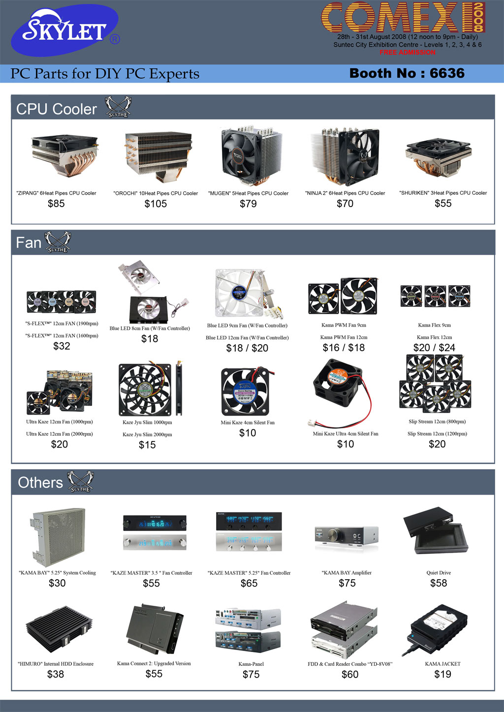 Comex 2008 price list image brochure of Scythe Cpu Coolers Fan  1