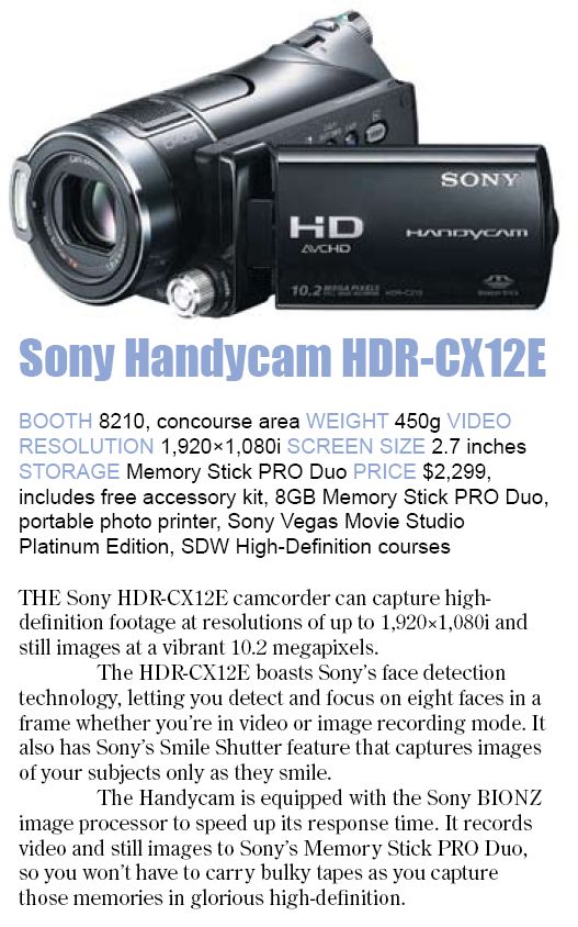 Comex 2008 price list image brochure of Sony Handycam Hdr Cx12e