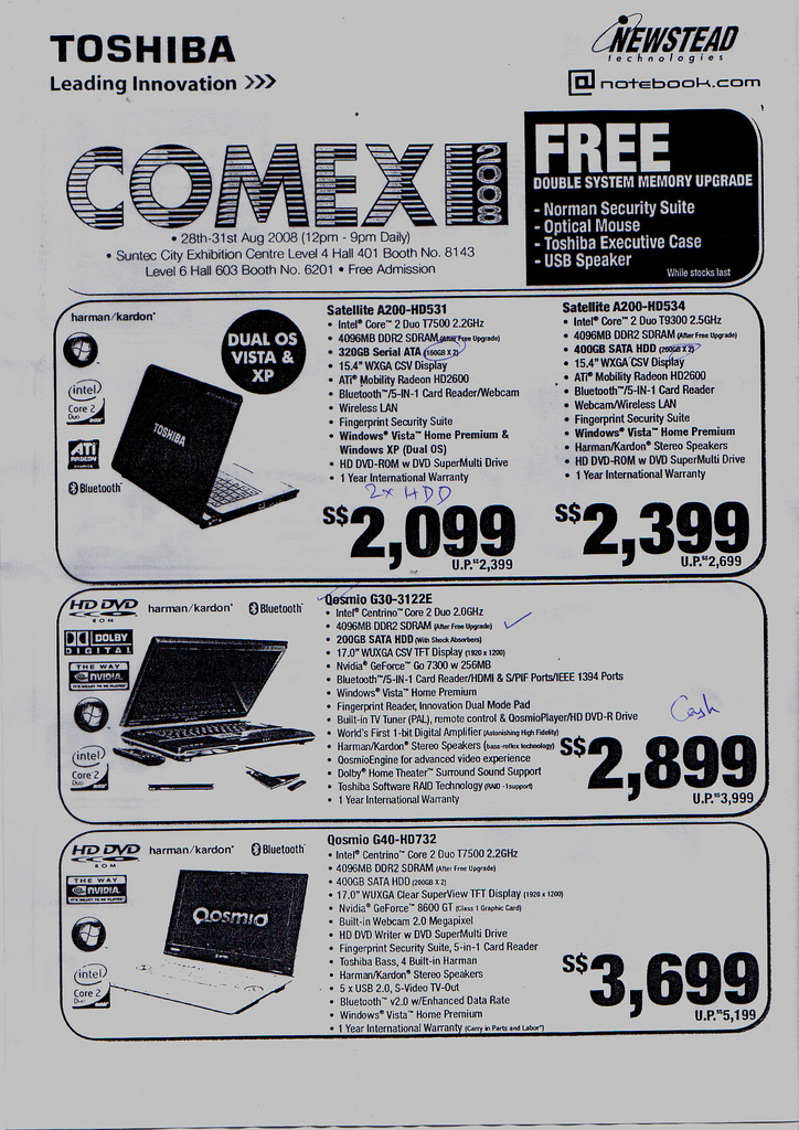 Comex 2008 price list image brochure of Toshiba Notebooks Maayub15 49cd6d14d7 B