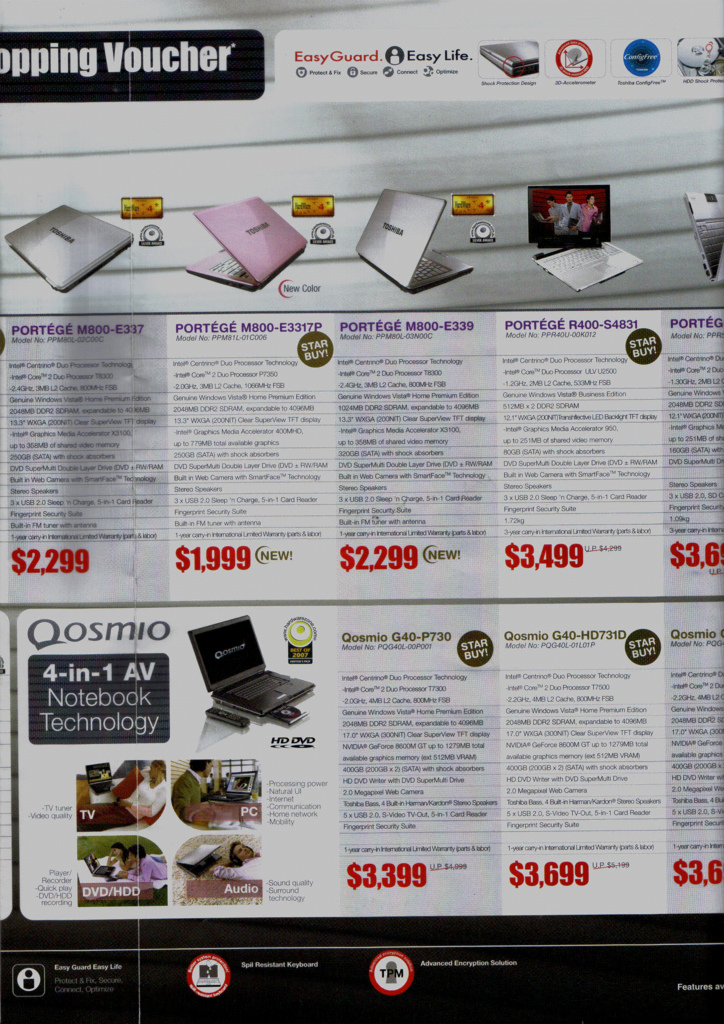 Comex 2008 price list image brochure of Toshiba Notebooks Maayub15toshiba F4feed4018 B