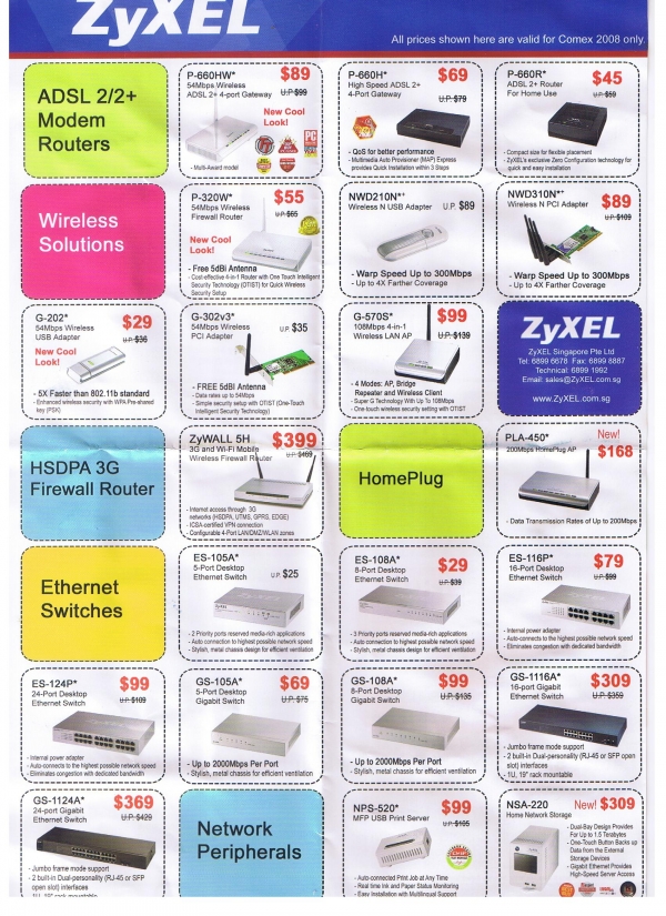 Comex 2008 price list image brochure of Zyxel2 L2aymond