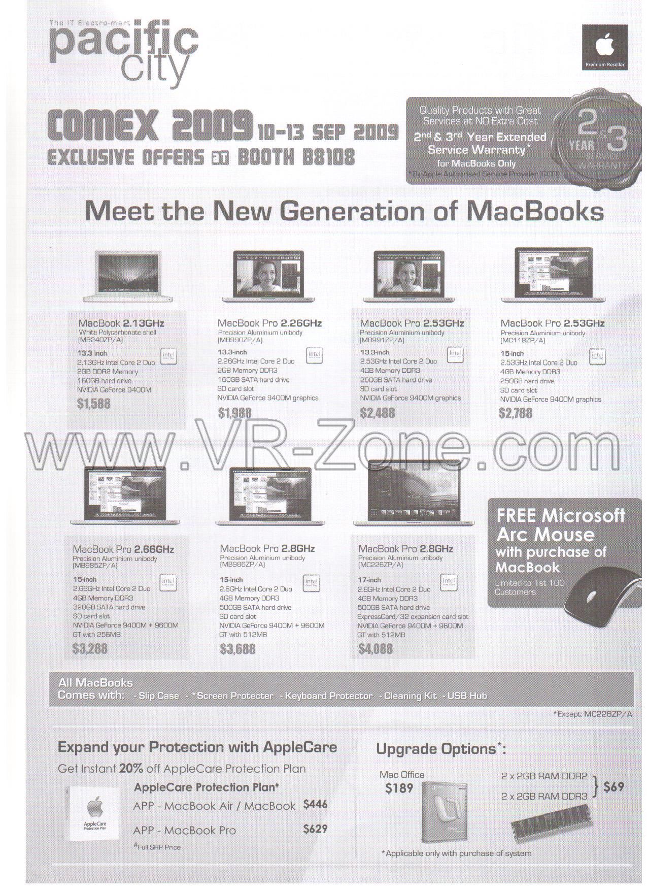 Comex 2009 price list image brochure of Apple MacBook Pro Pacific City