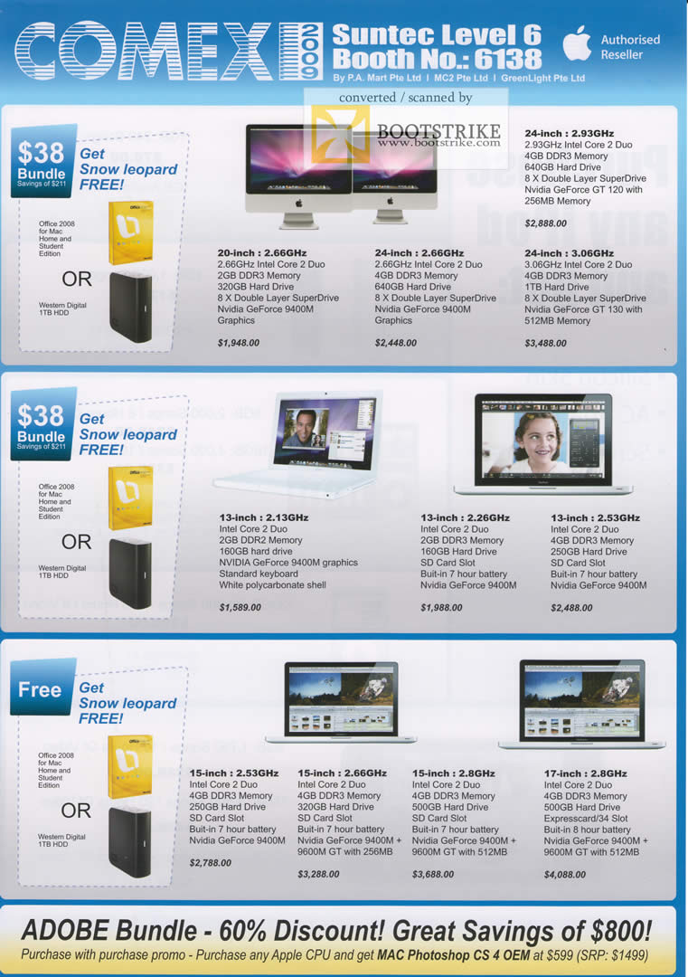 Comex 2009 price list image brochure of Apple IMac MacBook Pro PA Mart