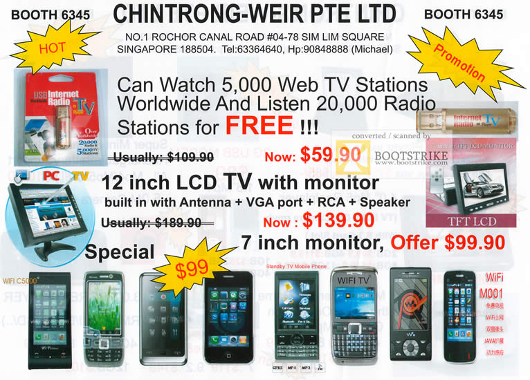 Comex 2009 price list image brochure of Chintrong-Weir LCD TV Internet Radio TV