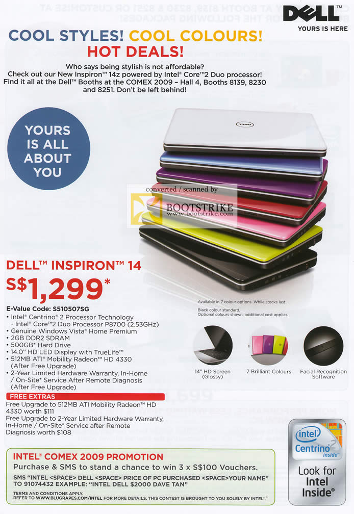 Comex 2009 price list image brochure of Dell Inspiron 14 Notebook