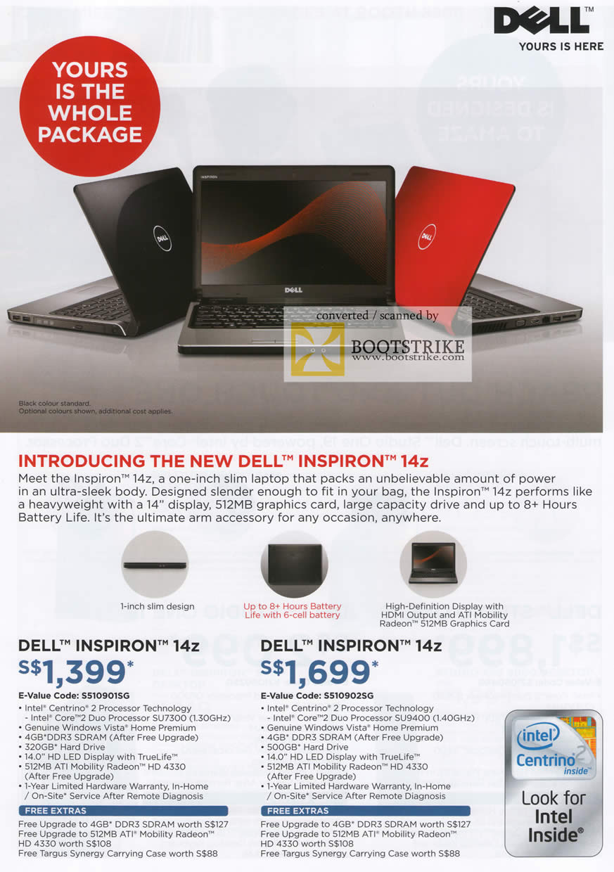 Comex 2009 price list image brochure of Dell Notebook Inspiron 14z