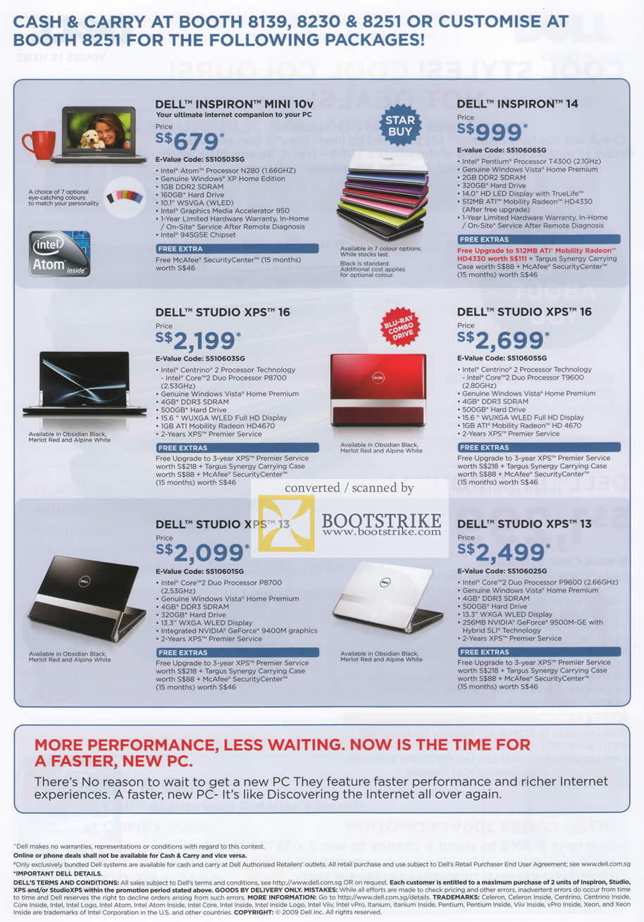 Comex 2009 price list image brochure of Dell Notebooks Inspiron Mini 10v 14 Studio XPS 16 13