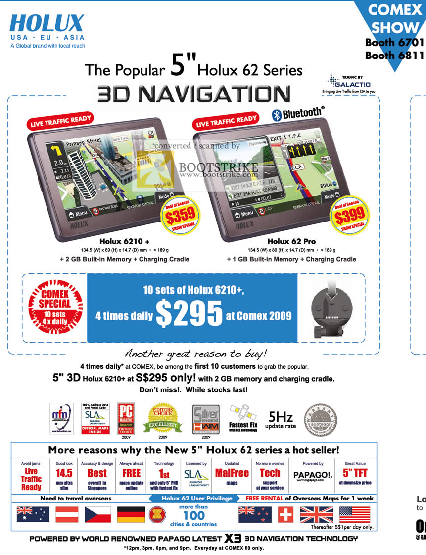 Comex 2009 price list image brochure of Eastgear Holux GPS 6210 62 Pro