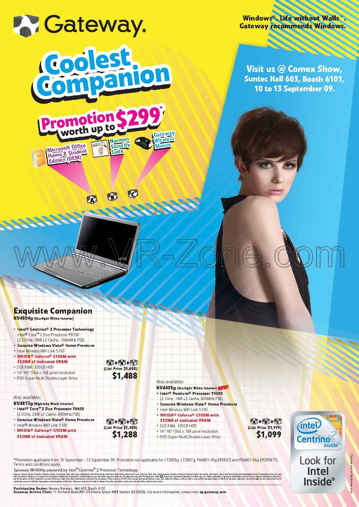 Comex 2009 price list image brochure of Gateway Notebooks NV4804g NV4813g NV4405g