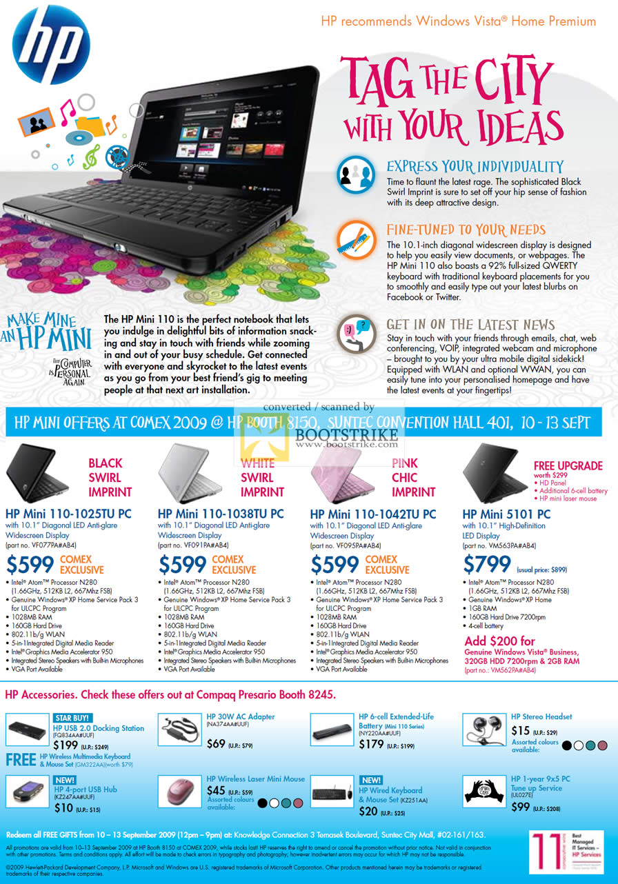 Comex 2009 price list image brochure of HP Notebooks Mini 110 5101 PC