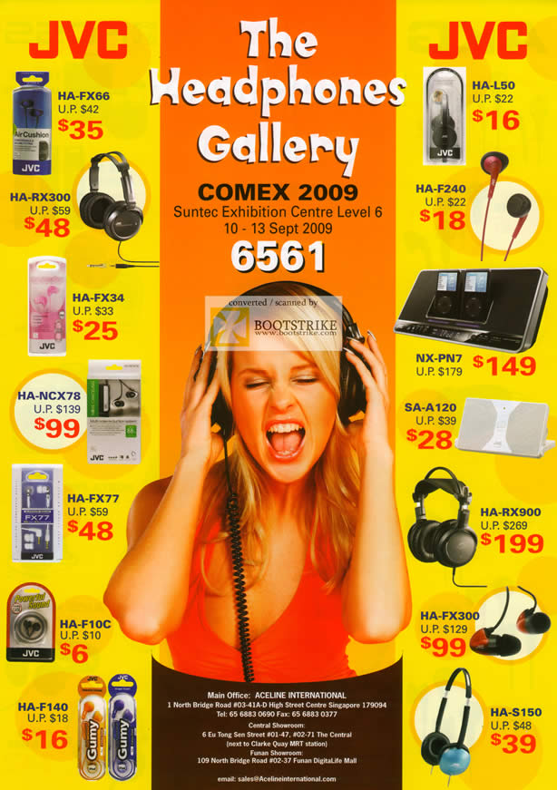 Comex 2009 price list image brochure of JVC Headphones