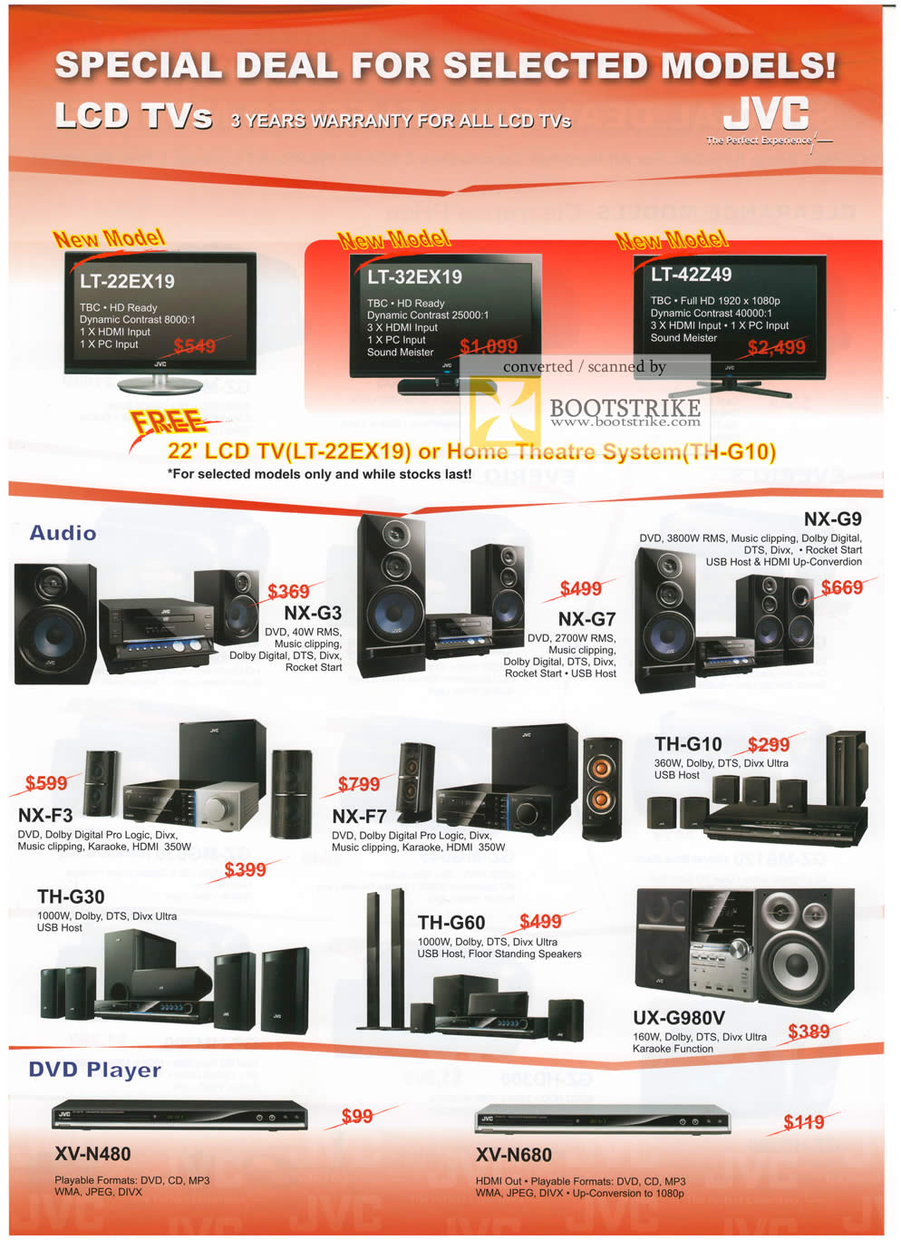 Comex 2009 price list image brochure of JVC LCD TV Hifi DVD Player