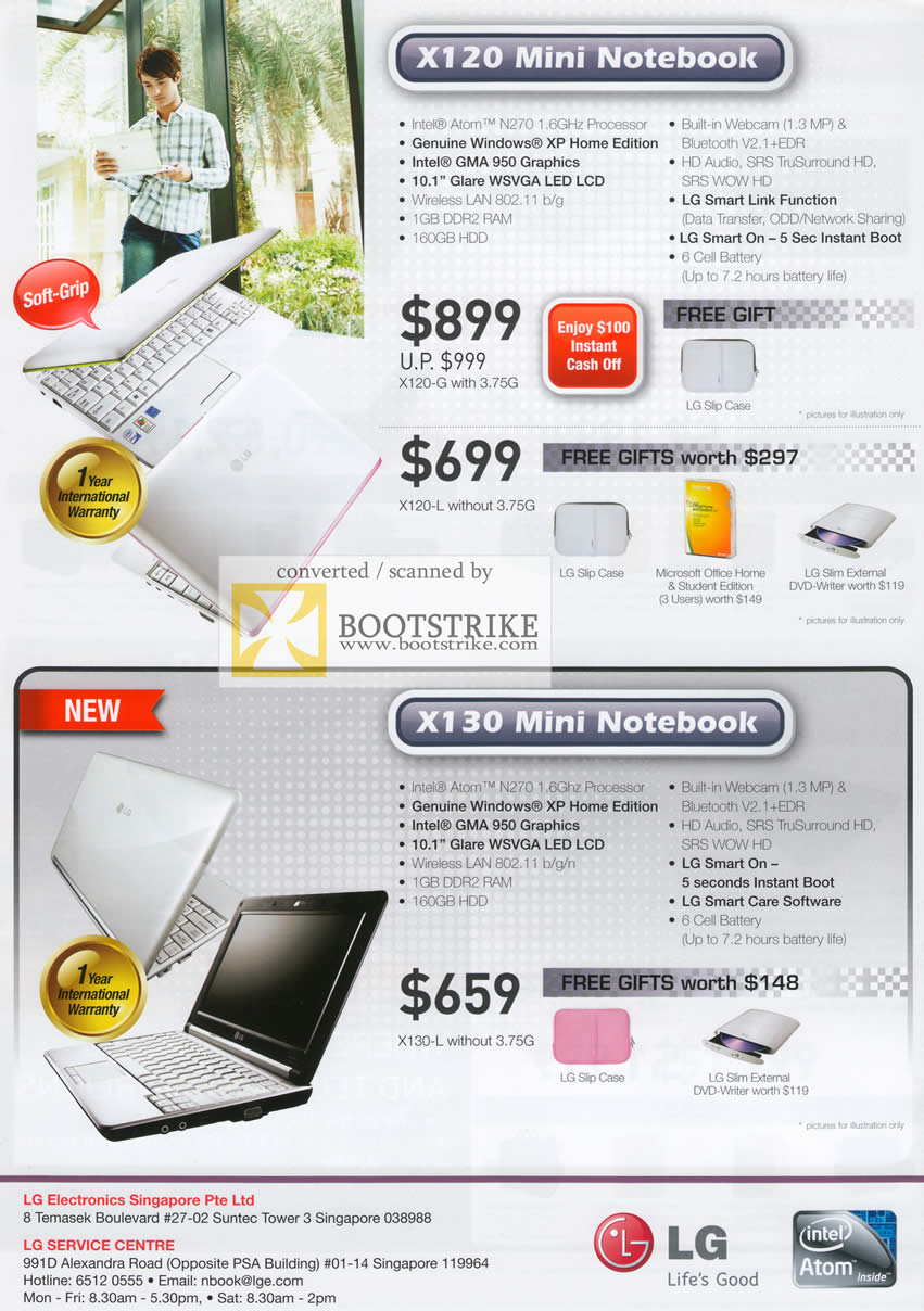 Comex 2009 price list image brochure of LG X120 Mini Notebook X130